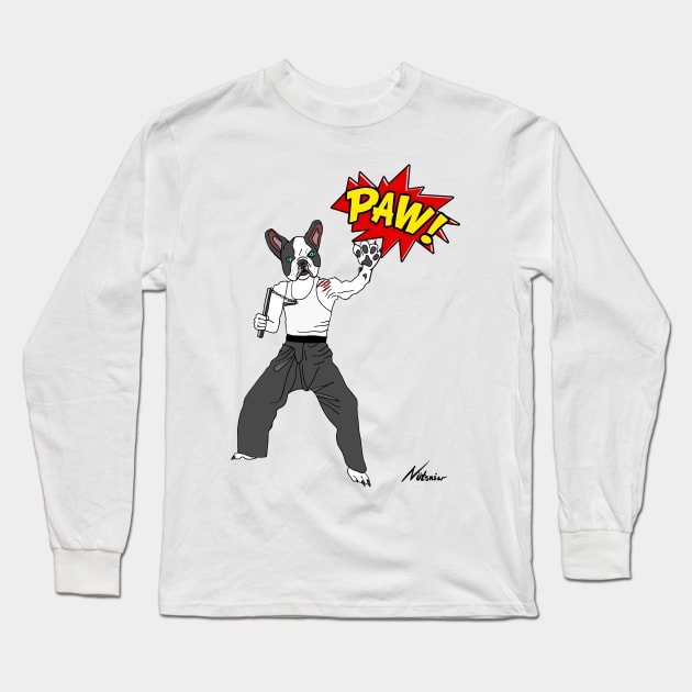 PAW POW Karate Dog Long Sleeve T-Shirt by notsniwart